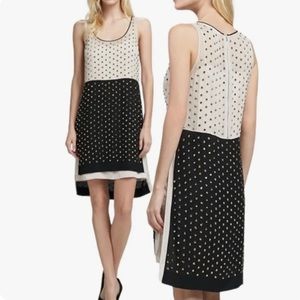 Diane Von Furstenberg Dark Blue and Silver Silk Abrielle Crystal Studded Dress